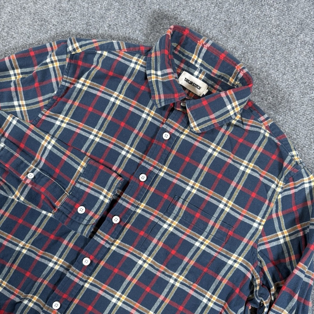 Taylor Stitch Flannel Shirt Mens 40 Medium‎ Plaid Long Sleeve Button Up